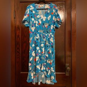 J.Crew Mercantile | Women’s Faux Wrap Midi Dress | Size Large